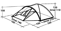 Zelte - Phantom 200 - Klassisches Kuppelzelt für 2 Personen mit großem Vorraum