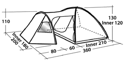 Zelte Eclipse 300 3 Personen-Kuppelzelt