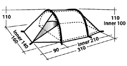 Zelte - Shadow 200 - Camping-Tunnelzelt für 2 Personen mit großem Vorraum