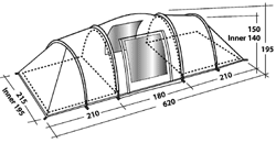 Zelte Galaxy 600 6-Personen Tunnelzelt