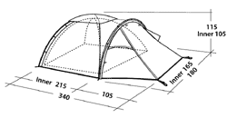 Zelte - ROBENS-X3HT -  3 Personen Kuppelzelt
